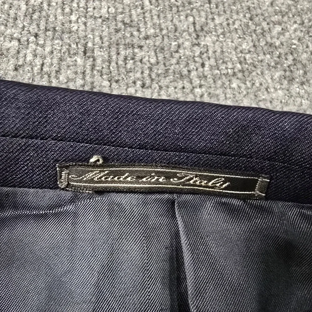 Corneliani Mens Navy Blue Super 100s Virgin Wool Blazer Made In Italy Size 52 l